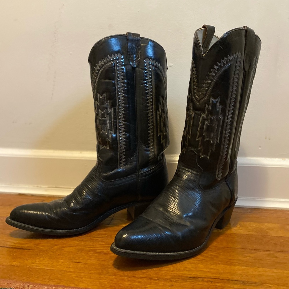 Black Leather Men’s Cowboy Boots Sz 13 (run small)